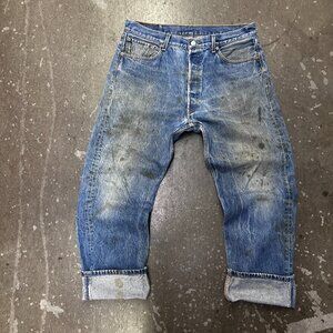 Levi's Classic Distressed Blue Straight Jeans